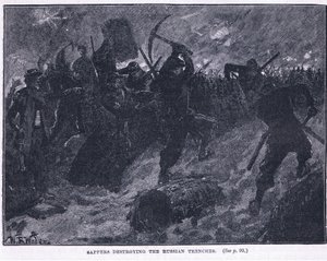Sapeurs détruisant les tranchées russes - William Barnes Wollen